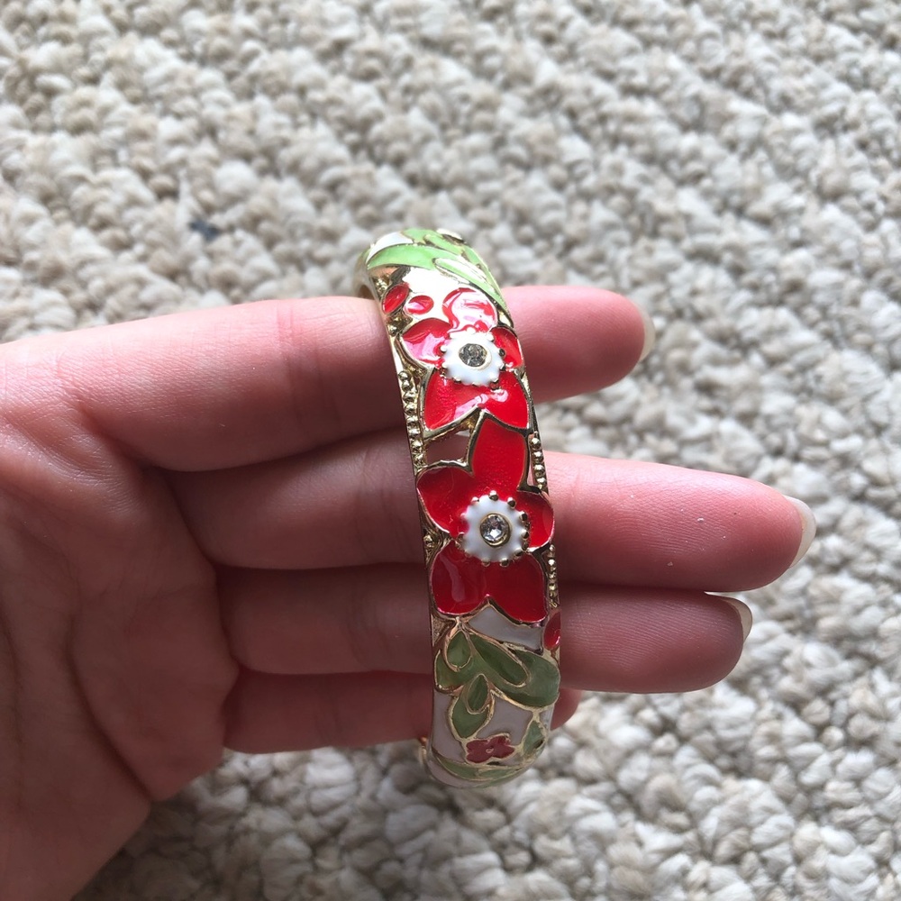 New Unisex floral clamp enamel bracelet One Size